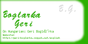 boglarka geri business card